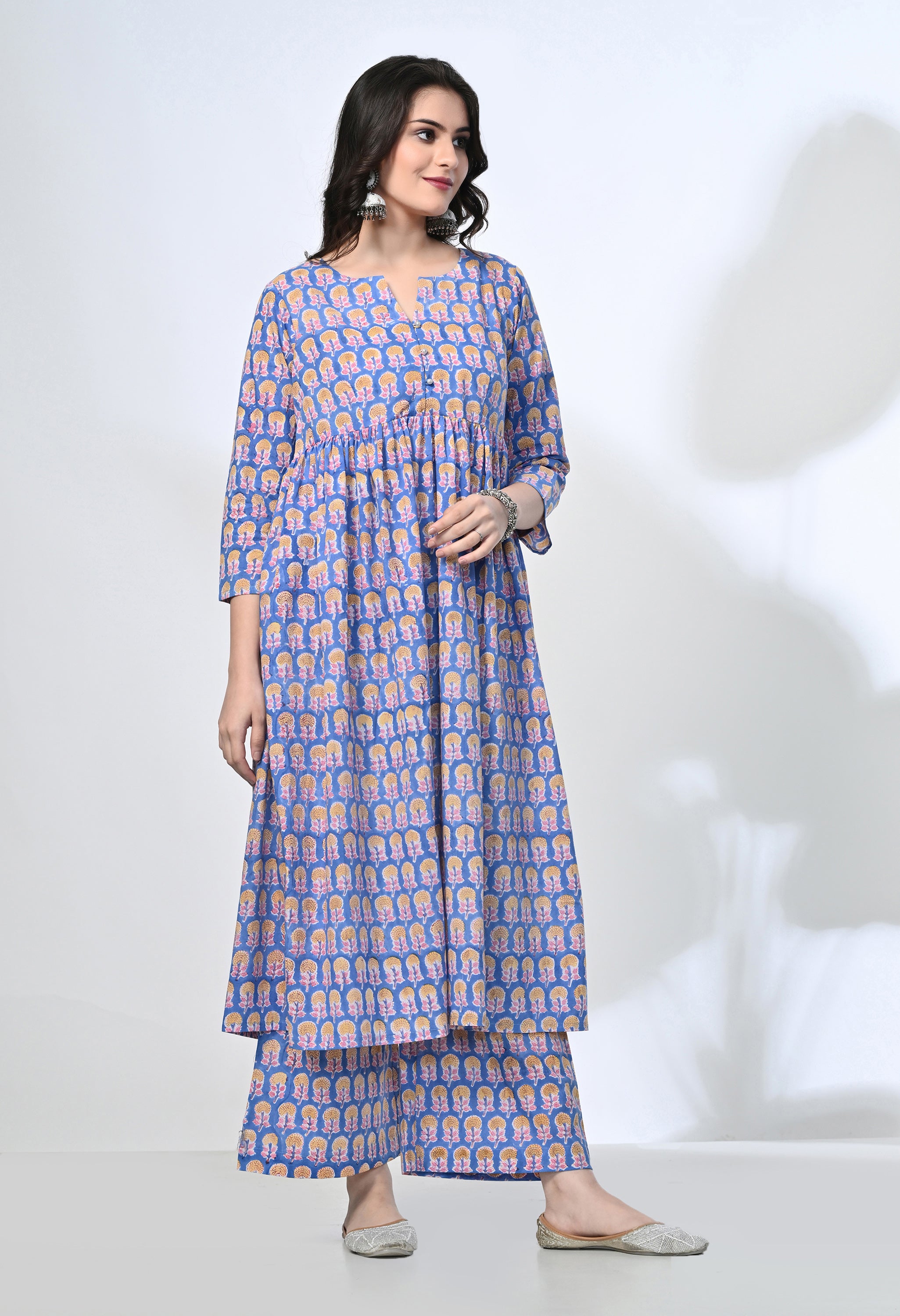 FULWARI HANDBLOCK KURTA SET